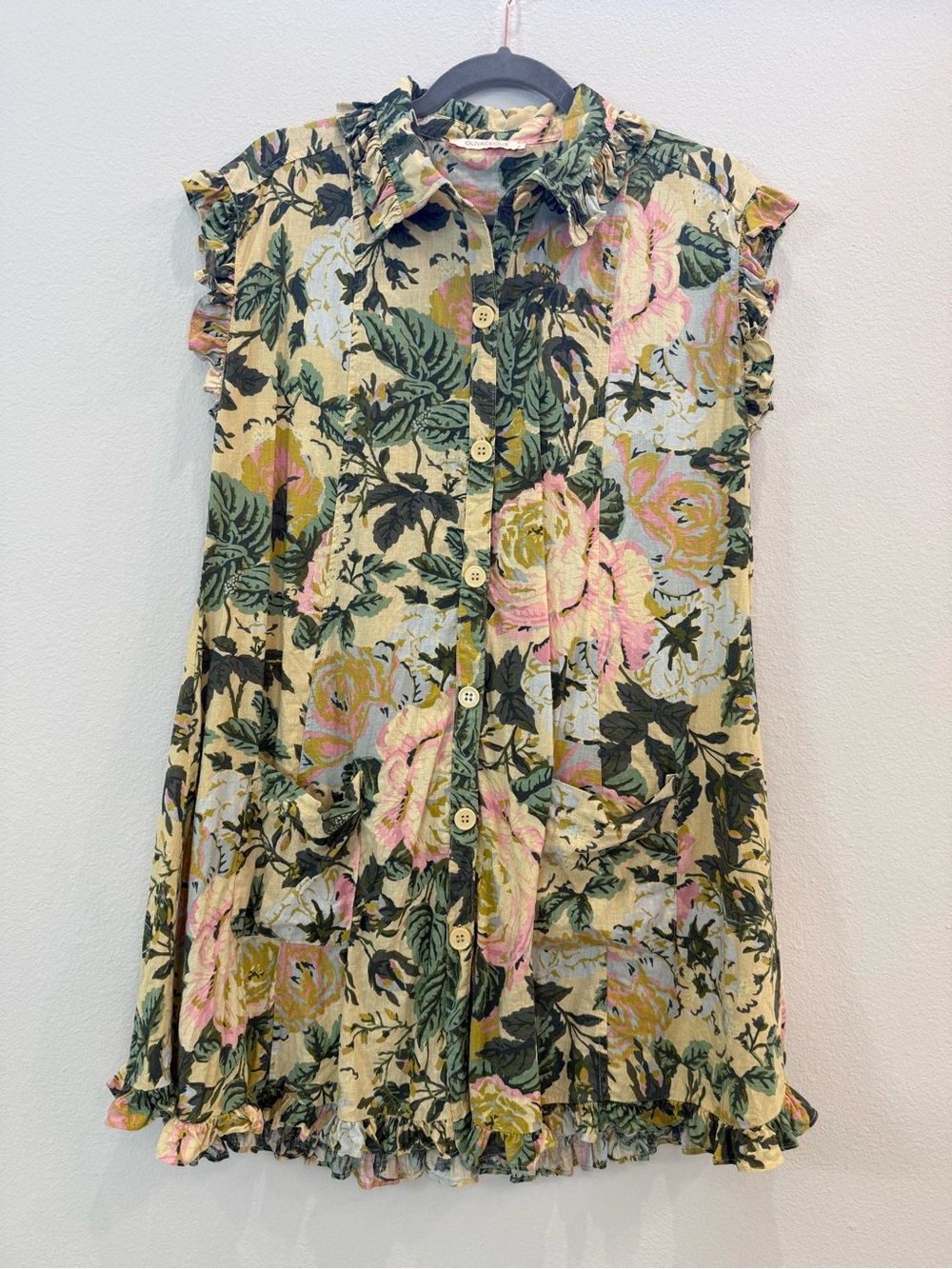 Olivaceous, floral print dress